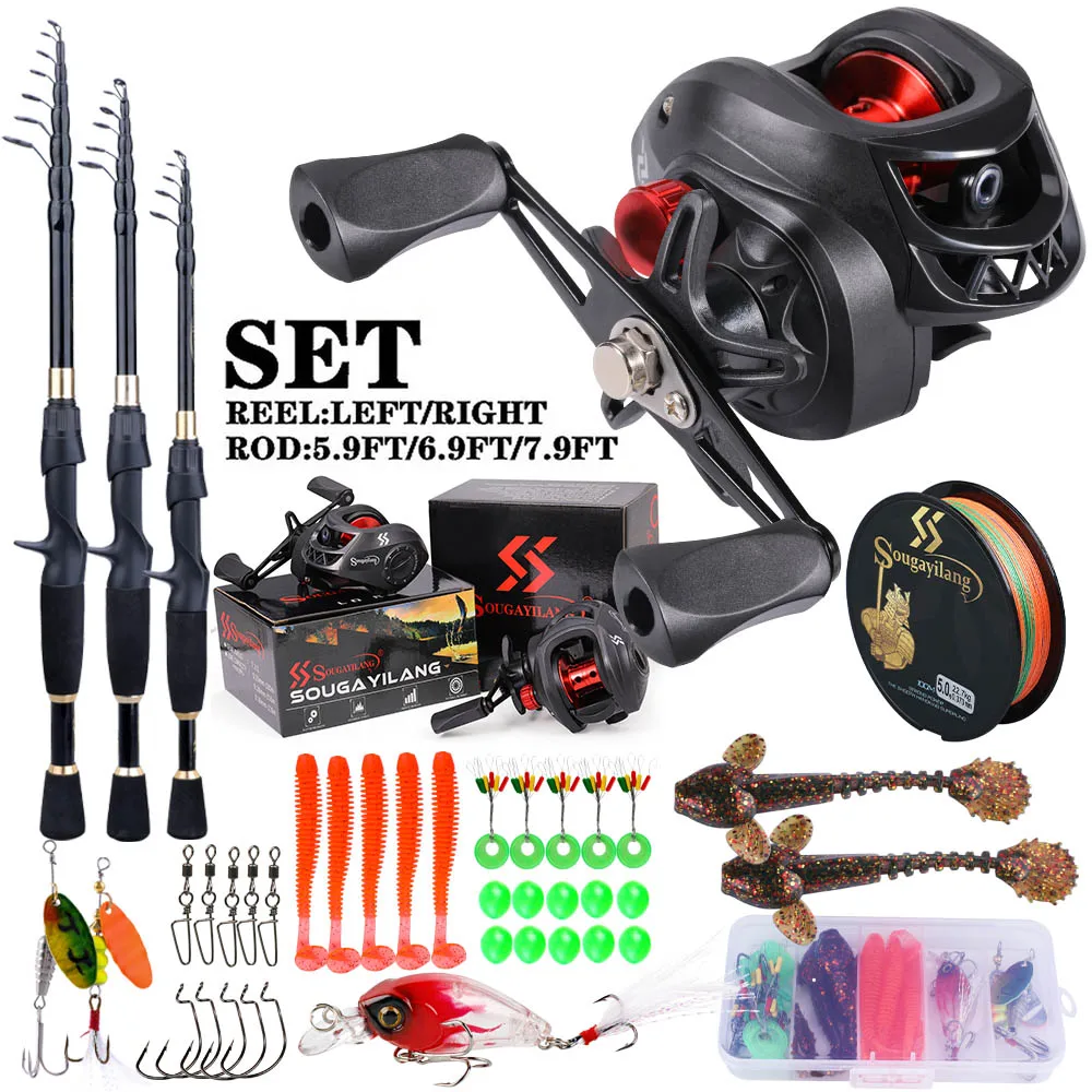 Spincast Reel - Sougayilang joran dan RIL, Kit lengkap